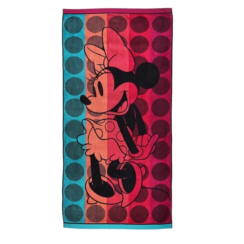 🆕 Disney Minnie Mouse Oversized Beach Towel 36”x72” Pink Teal